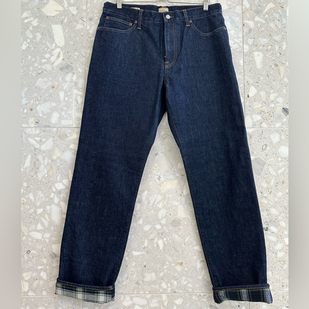 J Crew Flannel Lined Jeans 34 x 34